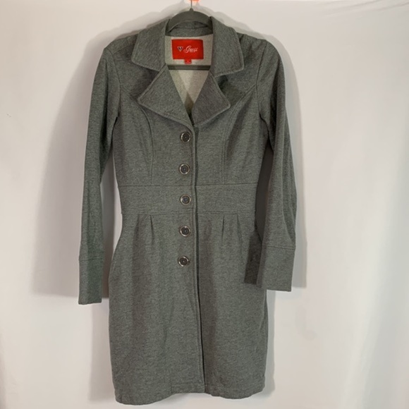 Guess Grey Button Down Jacket/Sweater - Picture 1 of 11